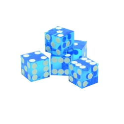 Halmakegel.com Casino-Würfel - 5 Stück - 19mm - blau 246155
