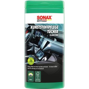 Sonax Reinigungstücher Kunststoffpflege glänzend, feucht, für Auto und Haushalt, im Softpack 25 Tücher