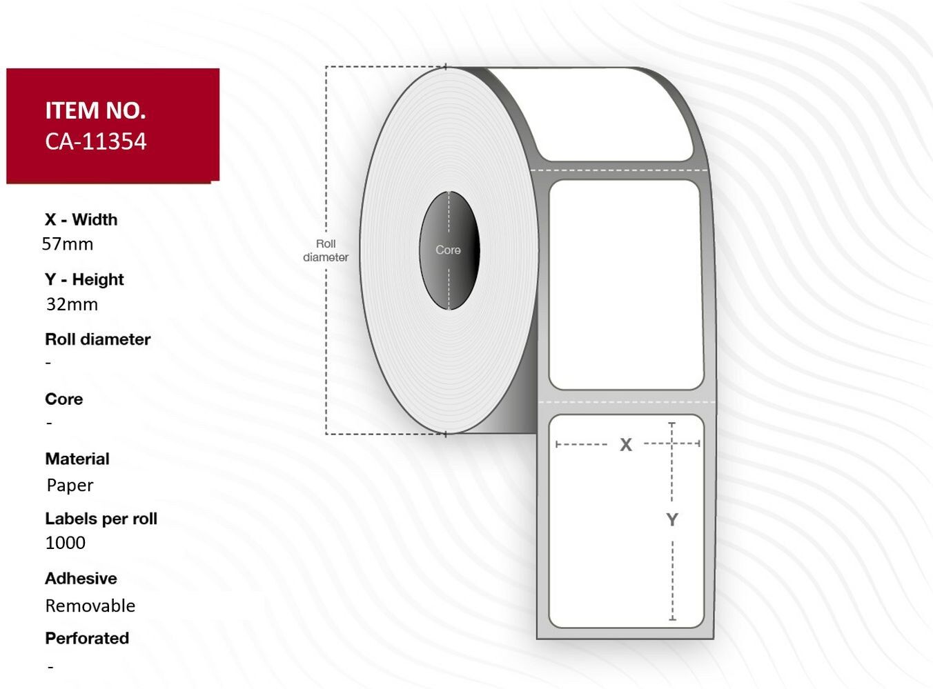 Capture 57mm x 32mm White Removable