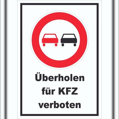 HB-Druck Überholverbot KFZ Schild A4 Rückseite selbstklebend