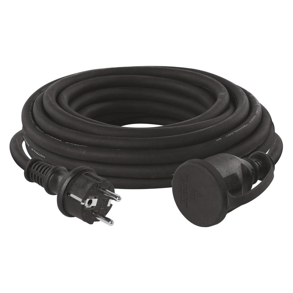Emos Ilgiklis 1 lizdo 10m su izeminimu 3x1.5 mm2 IP44 su gumine izoliacija, juodas (10 m) (P01810)