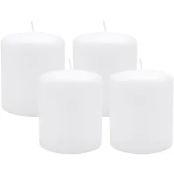 Kopschitz Kerzen 4er Set Adventskranzkerzen Weiß Ø 100 x 120 mm