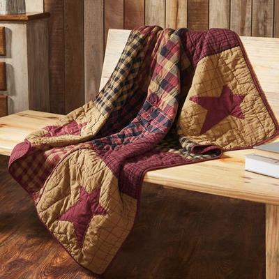 Vhc Brands Connell Patchwork Throw Blanket Multi Warm 50 x 60, 50 x 60, Multi Warm