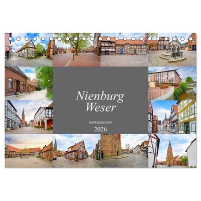 Nienburg Weser Impressionen (Tischkalender 2026 DIN A5 quer), CALVENDO Monatskalender