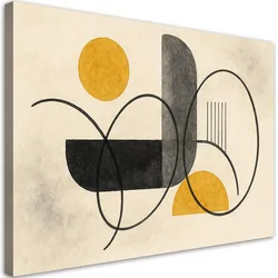 LEINWANDBILD Geometrische Linien Beige 100x70cm
