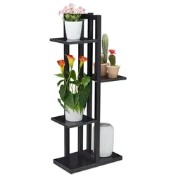 Relaxdays Blumenregal Metall Schwarz