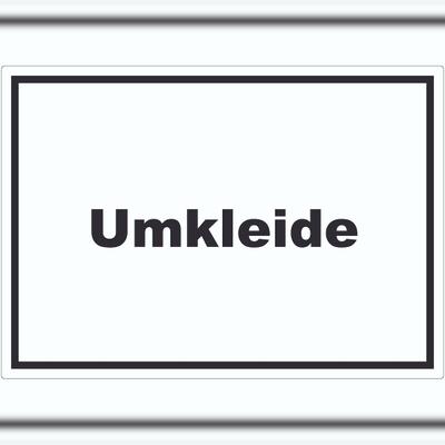 HB-Druck Umkleide Aufkleber mit Text Ankleide Kabine waagerecht A8 (52x74mm)
