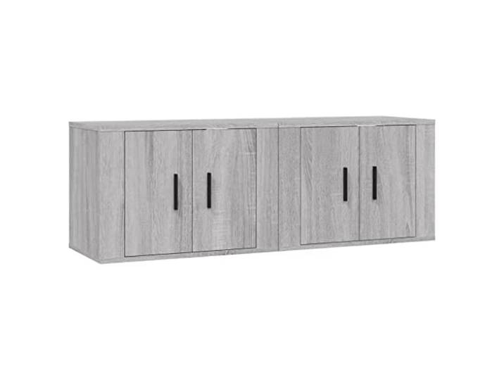 GKHPYURE TV-Schrank zur Wandmontage, 2 Stück, Sonoma-Grau, 57 x 34,5 x 40 Mehrschichtiges Holz, großer Stauraum, robuste Platte, staubdichte Tür, Wandmontage