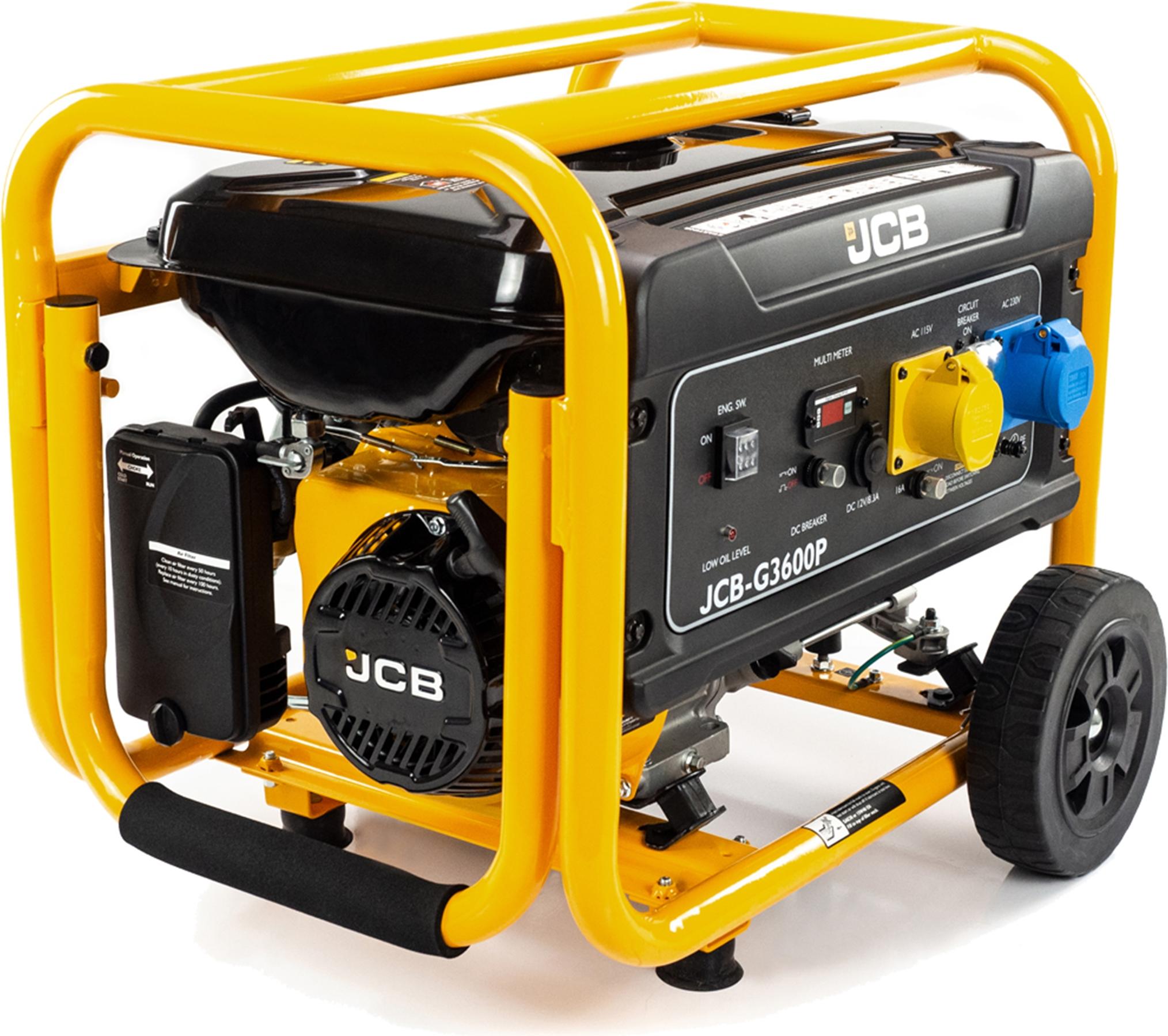JCB Benzin-Stromgenerator G3600P Stromerzeuger 3600 W (3,6 kW) 7,5 PS AVR-System