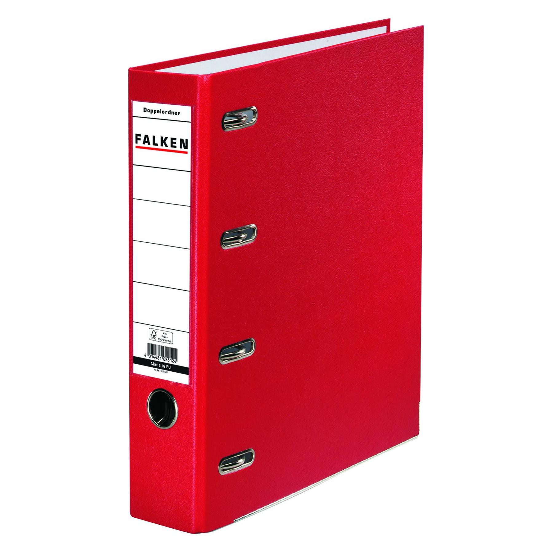 Falken Doppelordner rot, PP-Folie aussen, für 2x DIN A5 quer, 70mm Rücken (A5, Quer, 70 mm, 1 Stk.) (11285384)