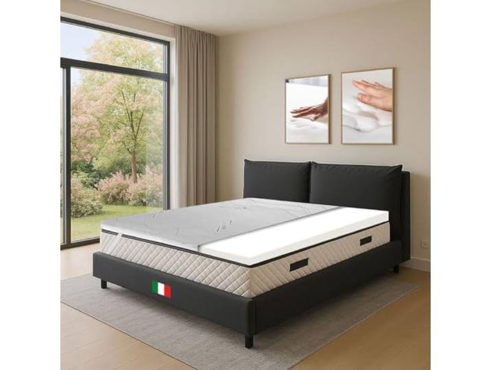 GEEMMA s.r.l. Memory Schaum Matratzentopper 85x190 cm mit Silberfaser-Bezug