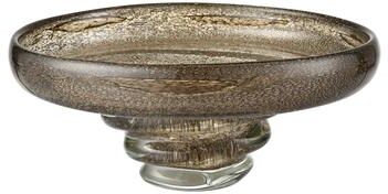 Atlas Lighting and Home Atlas Metcalf Hand-Formed Bubbled Glass Ribbed Bowl - 11.5 inch Wide