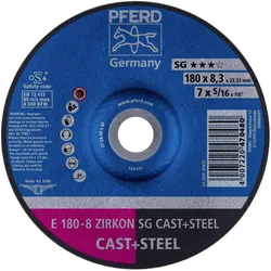 Pferd, Schleifmittel, E 180-8 ZIRKON SG CAST+STEEL (80)