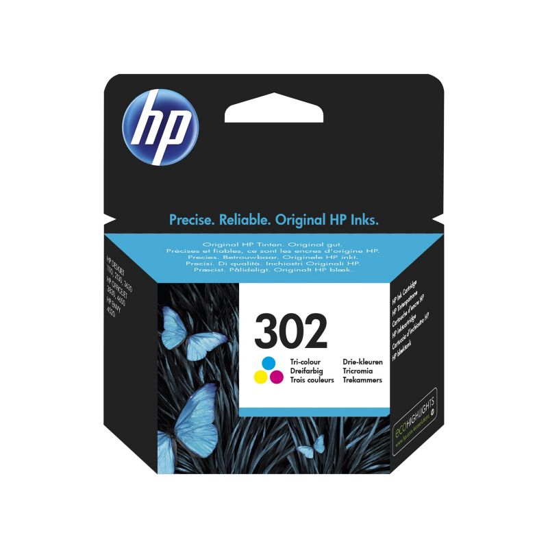 HP F6U65AE / 302 Original Druckerpatronen Farbig Cyan, Magenta, Gelb Instant Ink F6U65AE#UUS