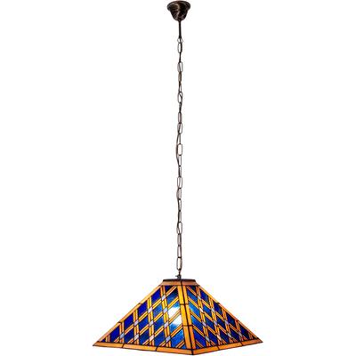 NÄVE Pendelleuchte "Pyra", blau, 1, Ø 40cm H: 101cm, Leuchten, Tiffany-Stil pyramidenförmig Glas blau/gold 1xE27 Pendel 80cm, Pendelleuchte