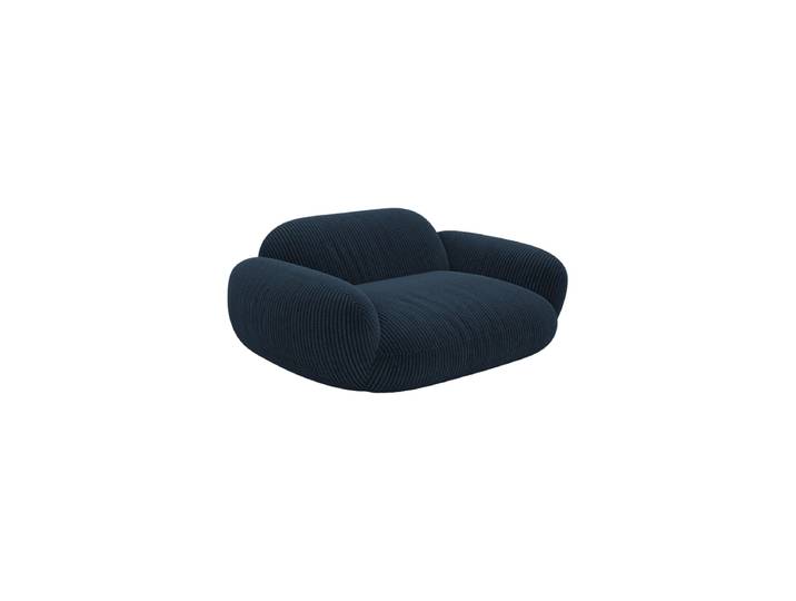 Design Loungesessel „Ponsa“, Cordsamt Cordsamt Dunkelblau BLOOMINGLOFT Collection