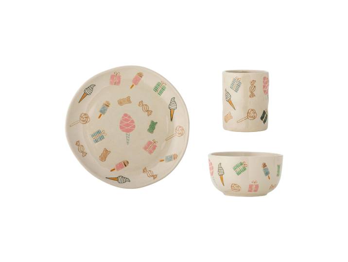 Bloomingville Service de table Sweets Lot de 3 Nature