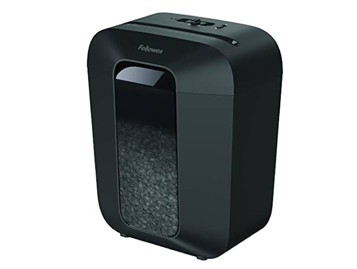 Fellowes Destructeur de Document LX41\, destructeur de Papier avec agrafes\, Trombones et Carte de crédit\, Coupe Mini Cut\, Verrouillage de sécurité\, Corbeille 17L\, Capacité : 8 Feuilles\, Noir\, 4300701