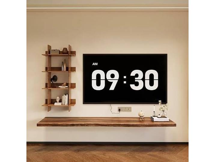 JUSKAQZYI lowboard Schwebende Holzregale for die Wand aus rustikalem Holz Wandregale for Schlafzimmer, Wohnzimmer, Küche