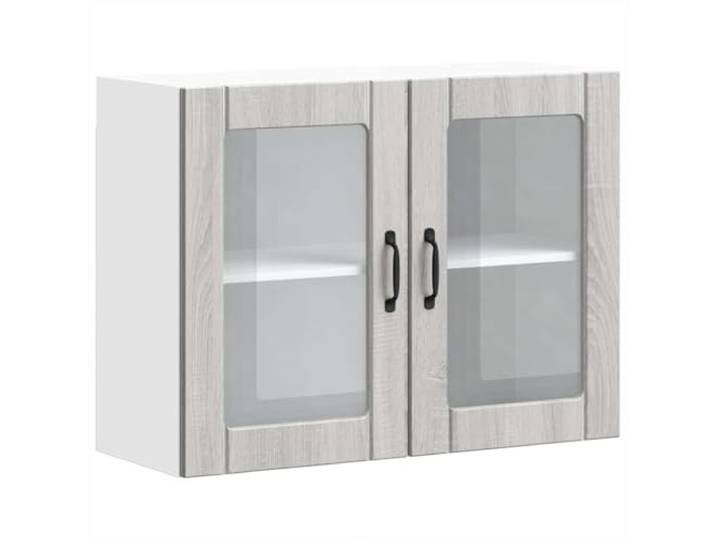 vidaXL Küchen-Hängeschrank mit Glastür Lucca Grau Sonoma Holzwerkstoff