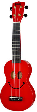 Mahalo Smiley Ukulele Red Rouge