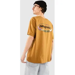 Patagonia 95 Oval Logo T-Shirt bobcat brown /  sunshine Gr. XS