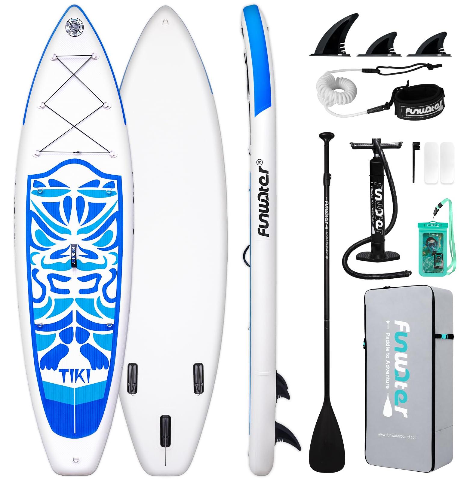 Aufblasbares Stand-Up-Paddle-Board (SUP) - Komplett mit Paddel, Pumpe und Rucksack - Für Erwachsene und Jugendliche