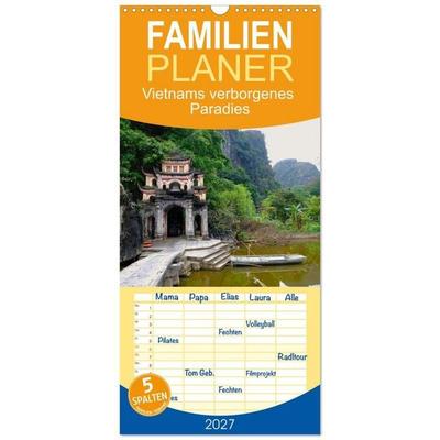 Familienplaner 2027 - Vietnams verborgenes Paradies mit 5 Spalten (Wandkalender, 21 x 45 cm) CALVENDO