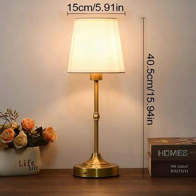 Uplifted Finds Fabric Touch Table Lamp Rechargeable Bedside Desk Light With Replaceable Bulb For Hotel Room a1 Non retractable