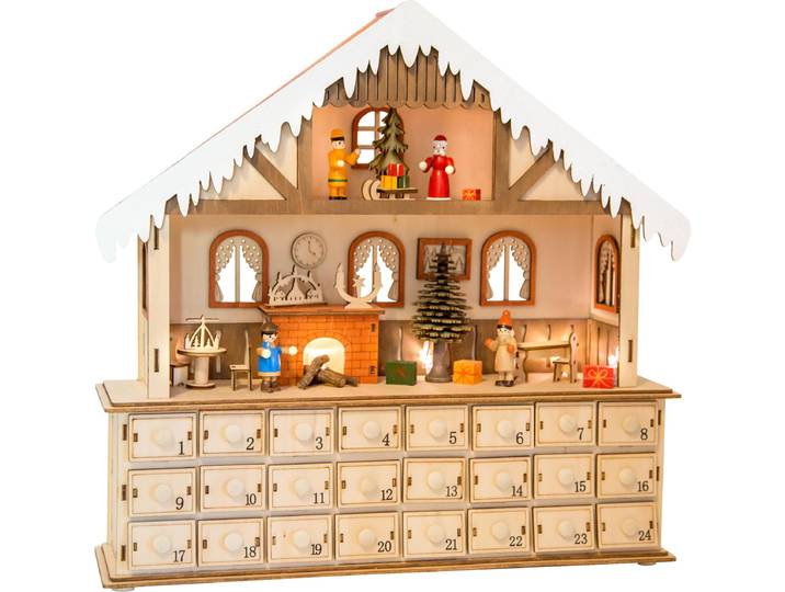Small Foot - Calendrier de l'Avent en bois Living Room avec lumières