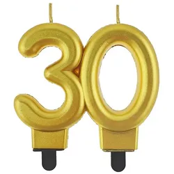 30. Geburtstag Kerze gold Zahl
