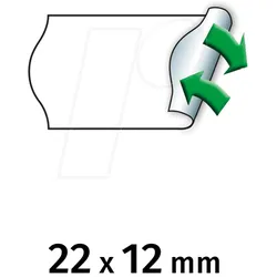 METO 9506154 - Preis-Etiketten, 22x12 mm, ablösbar, weiß, 6000 Stück