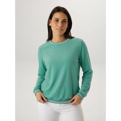 Shirtbluse ANISTON SELECTED, Damen, Gr. 36, grün, Web, Obermaterial: 97% Polyester, 3% Elasthan, unifarben, unifarben mit Farbeinsätzen, figurumspielend hüftbedeckend, Rundhals, Bündchen, Blusen, mit sportiven Bündchen