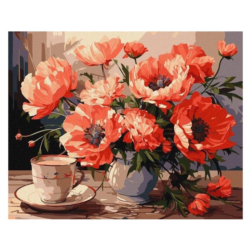 Ideyka Malen nach Zahlen - Blumenstrauss mit Mohnblumen (46185975)