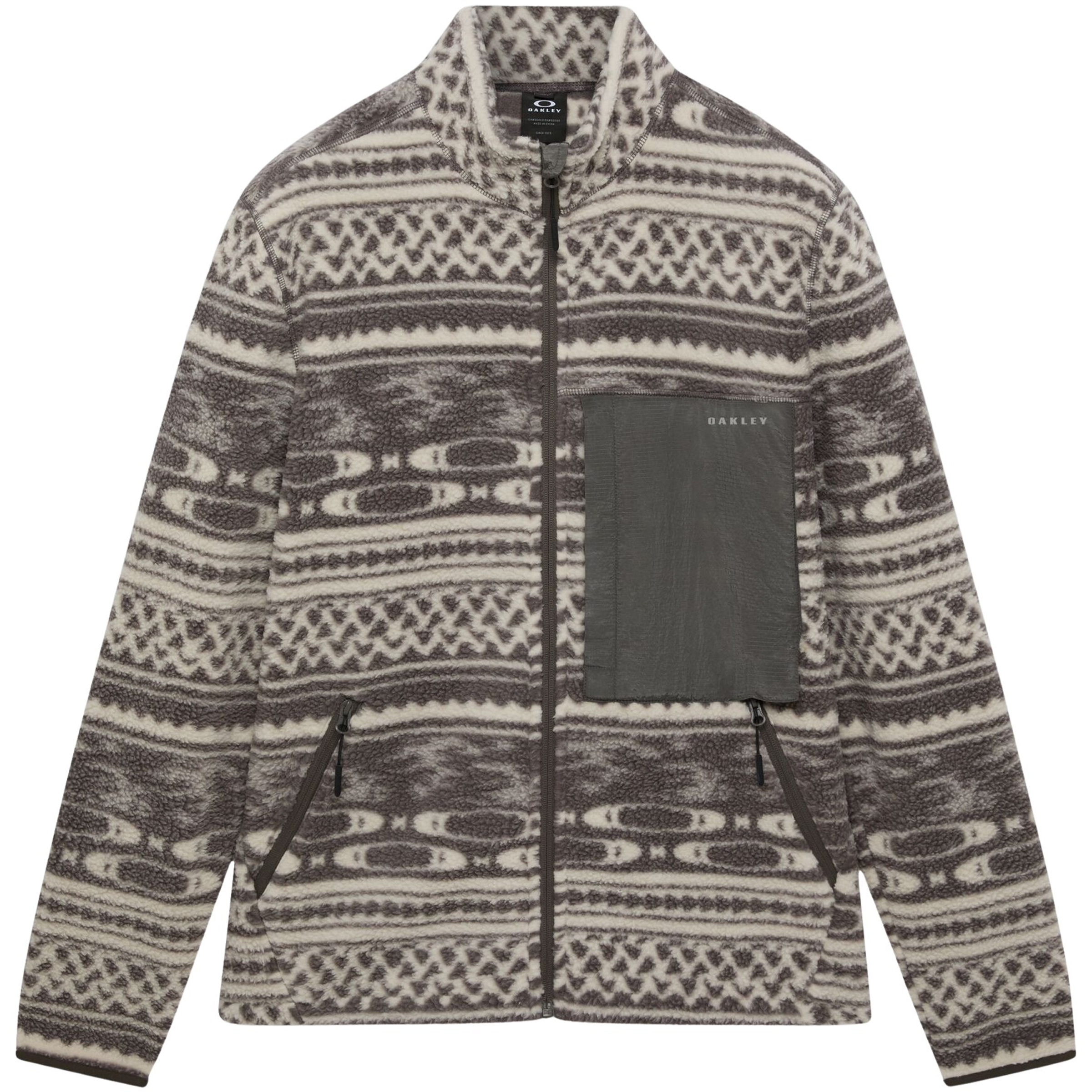 Oakley Snowdrift Mountain Fire Sherpa Herren Fleecejacke grau Größe M Lifestyle Windabweisend