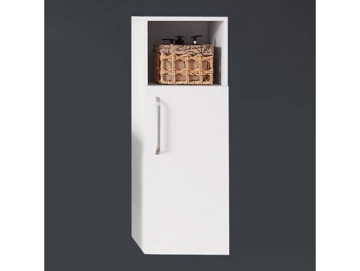 Colonne de salle de bain - Meuble de rangement - Blanc - 1 porte - 1 étagère ouverte - 30x27x142cm
