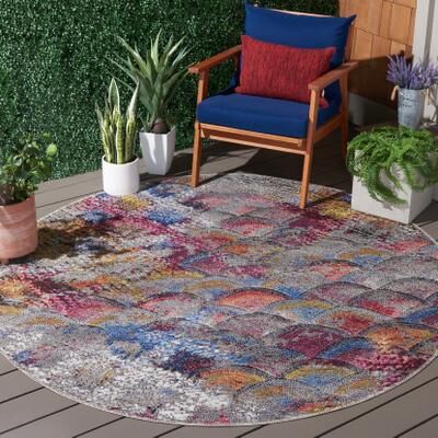 SAFAVIEH Barbados Cesidia Modern Waterproof Patio Backyard Rug
