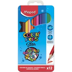 Maped, Malstifte, Dreikant-Buntstift COLOR'PEPS, 12er Metalletui (12x)