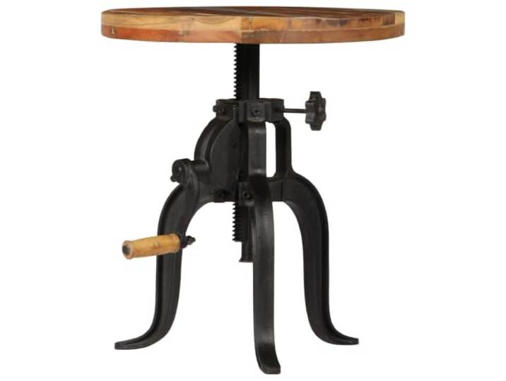GPUTYGHN Beistelltisch 45x(45-62) cm Altholz Massiv und Gusseisen Vintage-Charme, Retro-Stil, Sofatisch, Wohnzimmertisch, kstil, recyceltes Holz, pulverbeschichtetes Gusseisen