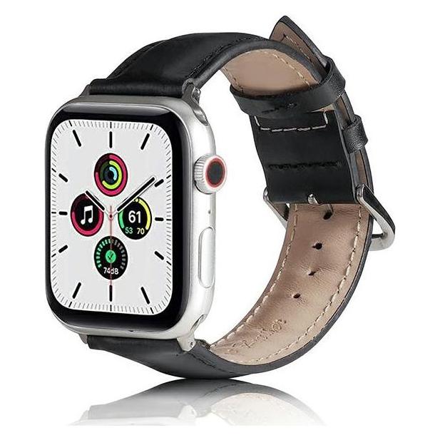 Beline pasek Apple Watch Leather 384041mm czarny black (38 mm, 40 mm, 41 mm, Natural Leather) (Beli01913)