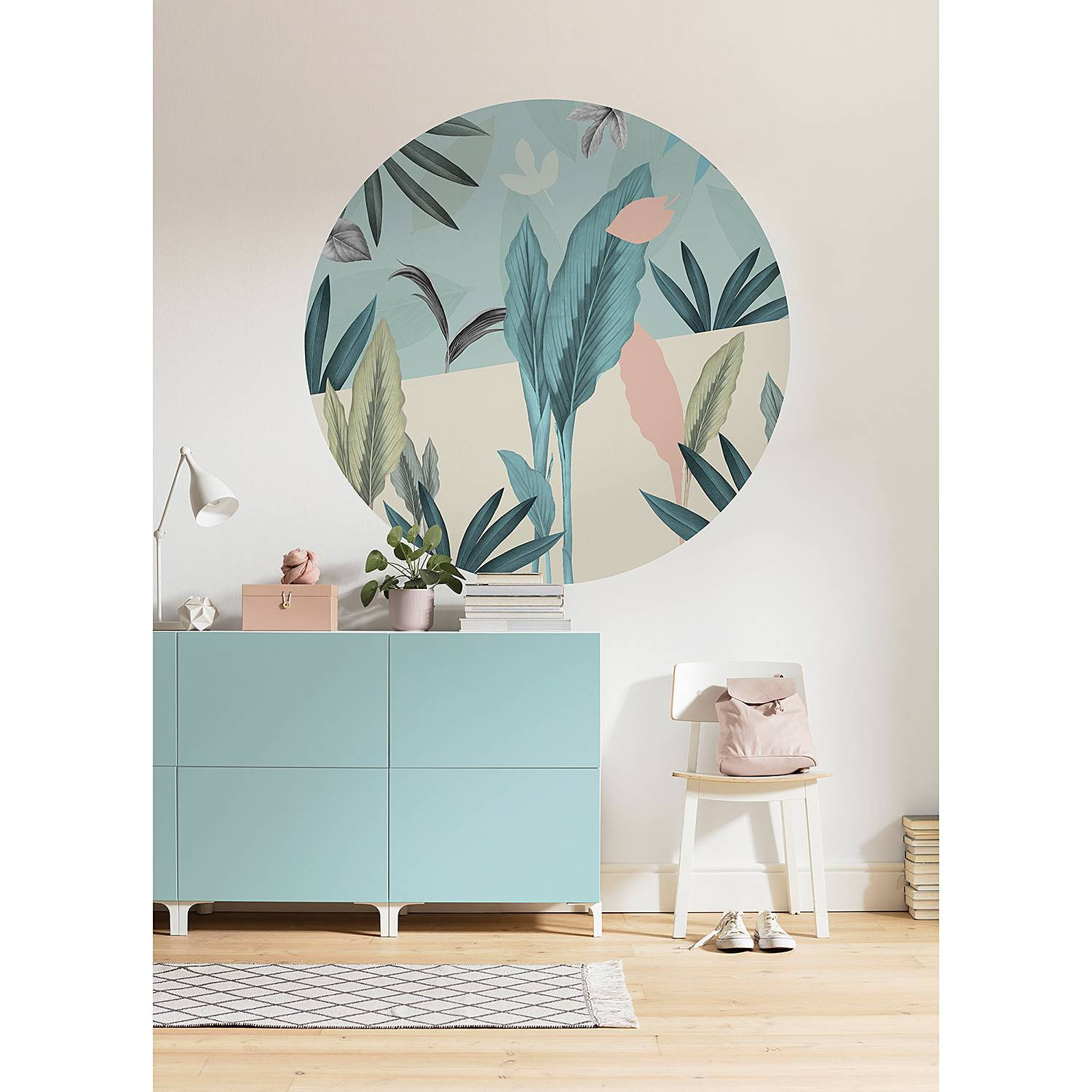home24 Vlies-fotobehang Pale Leaves Mural