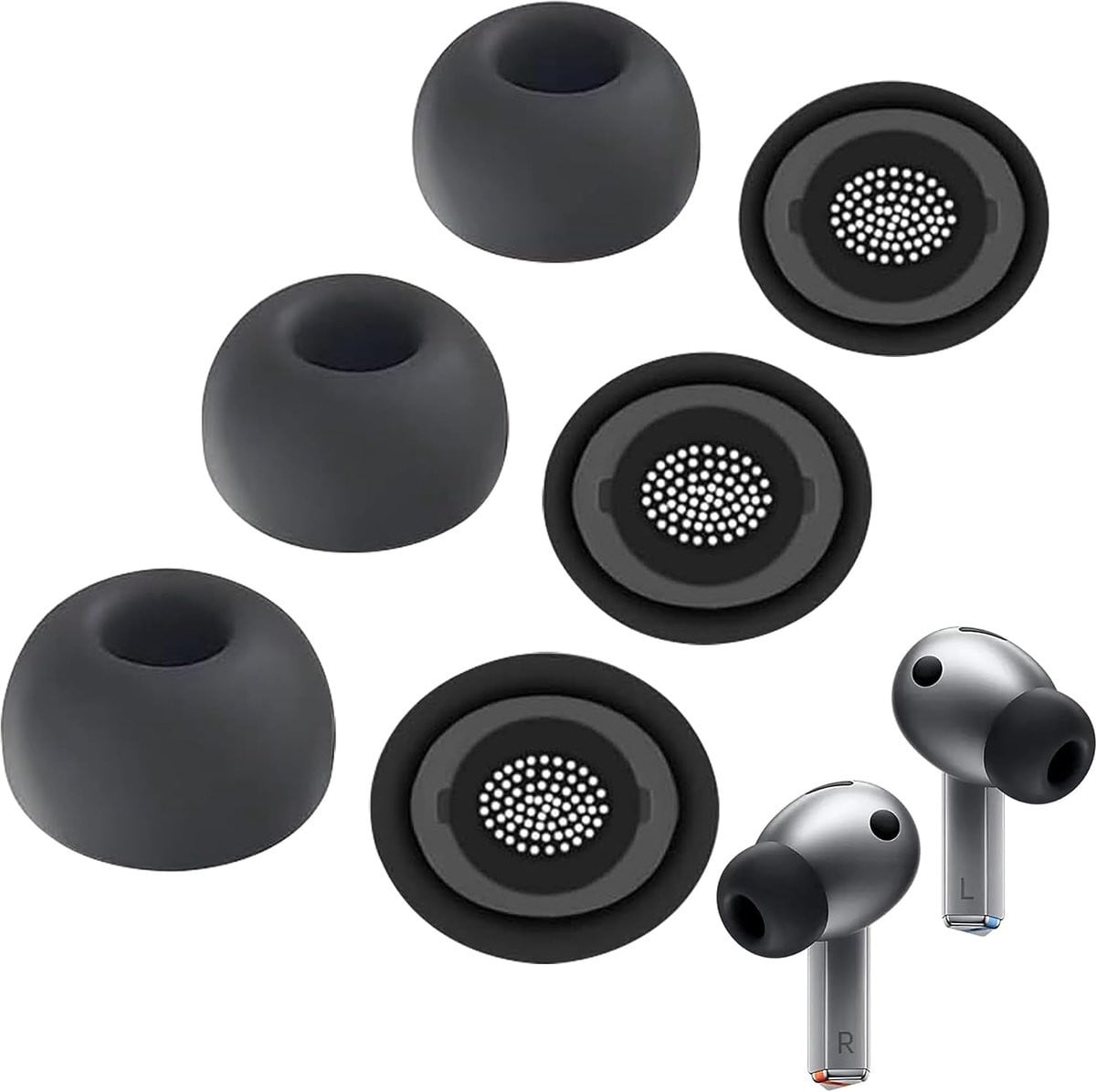 3 paar siliconen oordopjes voor Samsung Galaxy Buds Pro, zwart, S/M/L