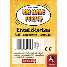 Pegasus Spiele Ich habe fertig! - Ersatzkarten und Urkunde - deutsch 300672