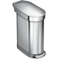 Slim Mülleimer 45 l FPP Stahl matt mit Fußpedal