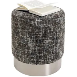 Kare Design, Hocker, Hocker Berry High Silber Dunkelgrau Ø39cm (39 x 39 x 47 cm)