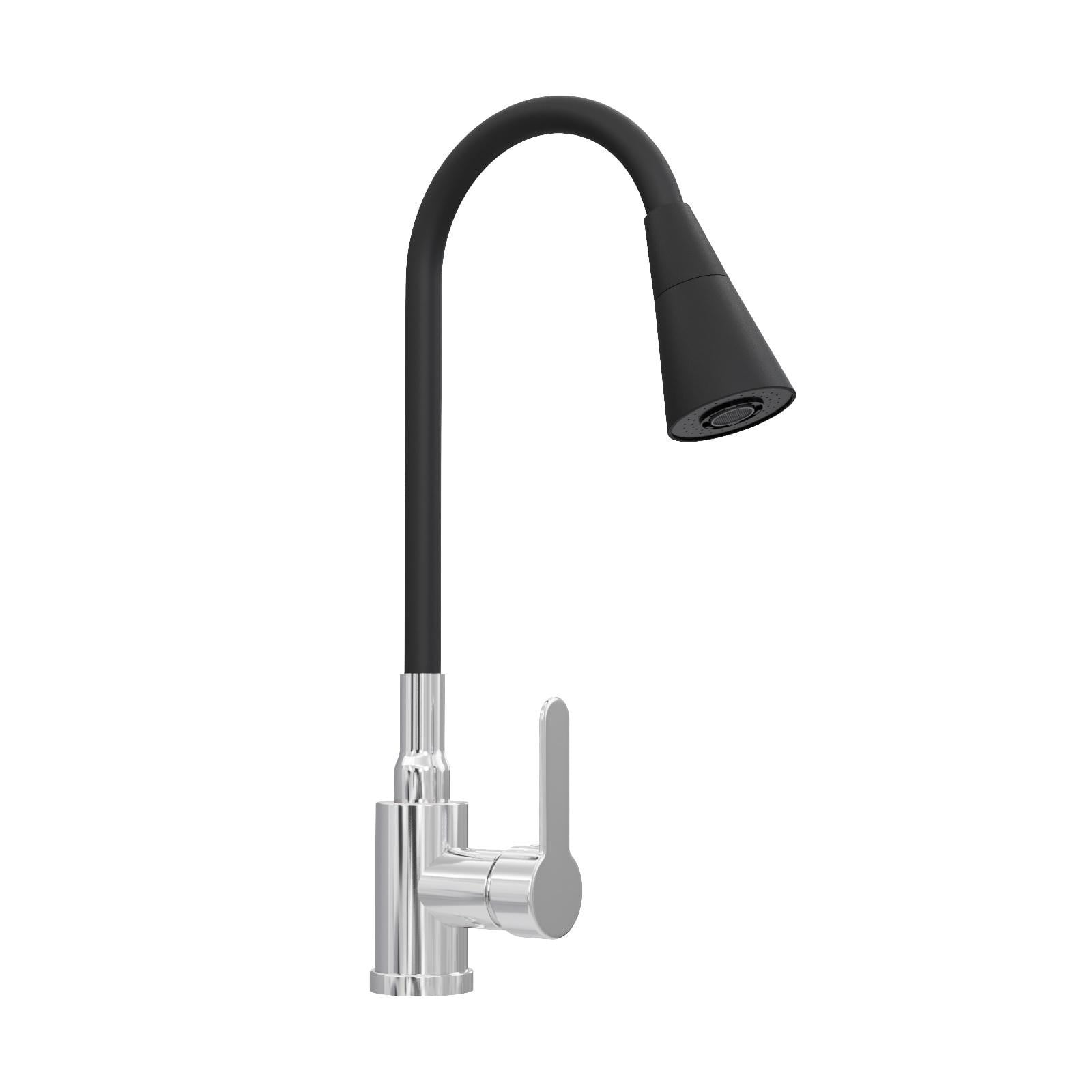 QLS Keukenmengkraan met flexibele uitloop en 2 straalstanden, chroom, model 10903