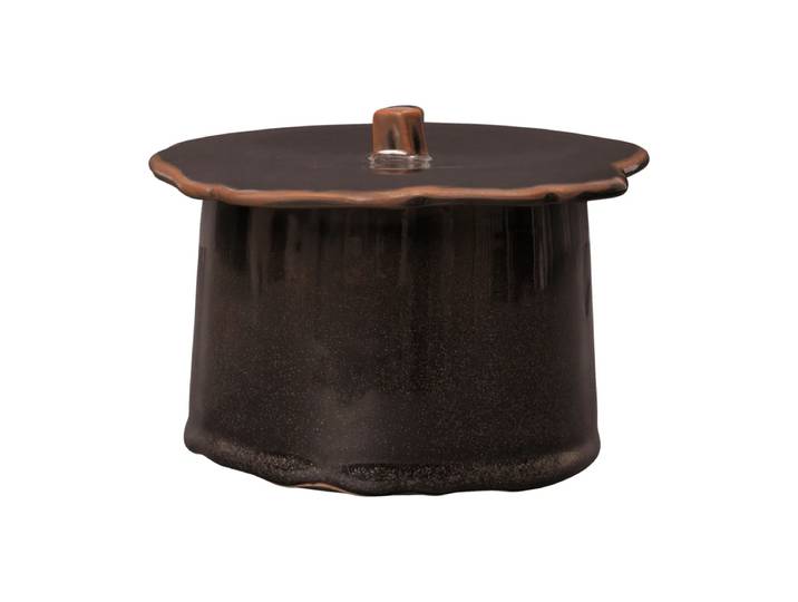 Ferm Living Bocal Marnen avec couvercle Carob brown, Ø11x9 cm