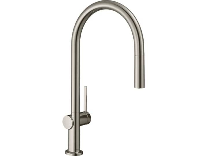hansgrohe Küchenarmatur Talis M54 (Wasserhahn Küche, 360° schwenkbar, ausziehbarer Auslauf, hoher Komfort-Auslauf 210mm, Standardanschlüsse) Edelstahl Finish