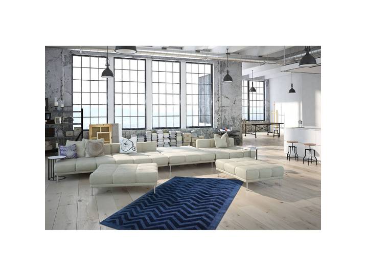 Kurzflorteppich Luxury II Blau 120 x 170cm Viskose