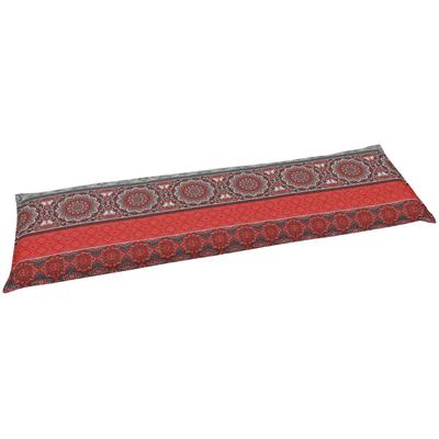 Bankauflage GO-DE, rot (rot, grau), B:148cm H:6cm T:45cm, Bezug: 65% Polyester, 35% Baumwolle, Polsterauflagen, Bankauflage
